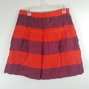 Ann Taylor LOFT Pleated Striped Orange and Purple